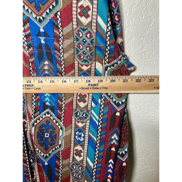 VTG Western Shirt Womens Medium Aztec Long Sleeve Rodeo Cowgirl Red Rover - Picture 4 of 7